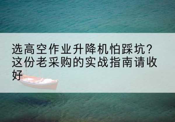 隆昌高空作业升降机厂家推荐-选高空作业升降机怕踩坑？这份老采购的实战指南请收好